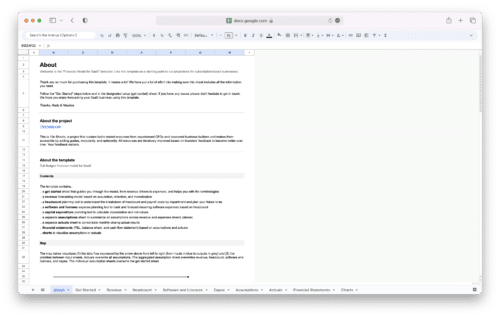 SaaS Financial Model Template - About