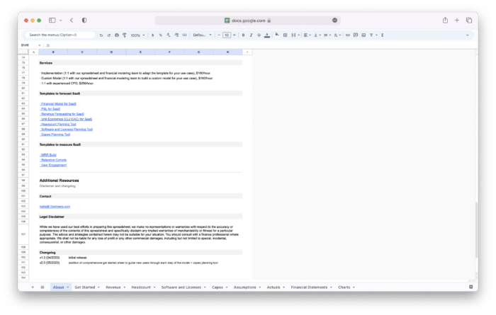 SaaS Financial Model Template - Templates and Services