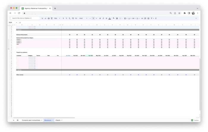 Agency Revenue Forecasting Tool Template - Other Revenue