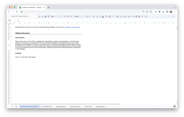 Cohort Analysis Template - Getting Started and Instructions