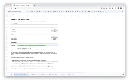 Cohort Analysis Template - Getting Started and Instructions