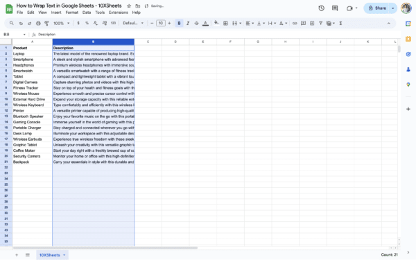 How to Wrap Text in Google Sheets: Step-By-Step Guide - 10XSheets