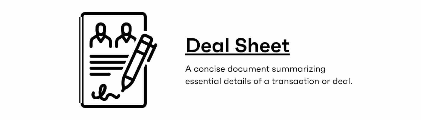 What is a Deal Sheet Definition Types Examples